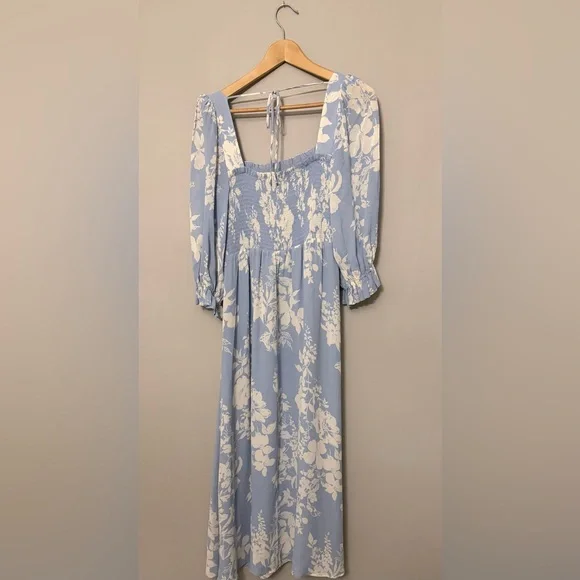 Reformation Fable Floral Smocked Midi Dress – Size Large - Picture 4 of 8